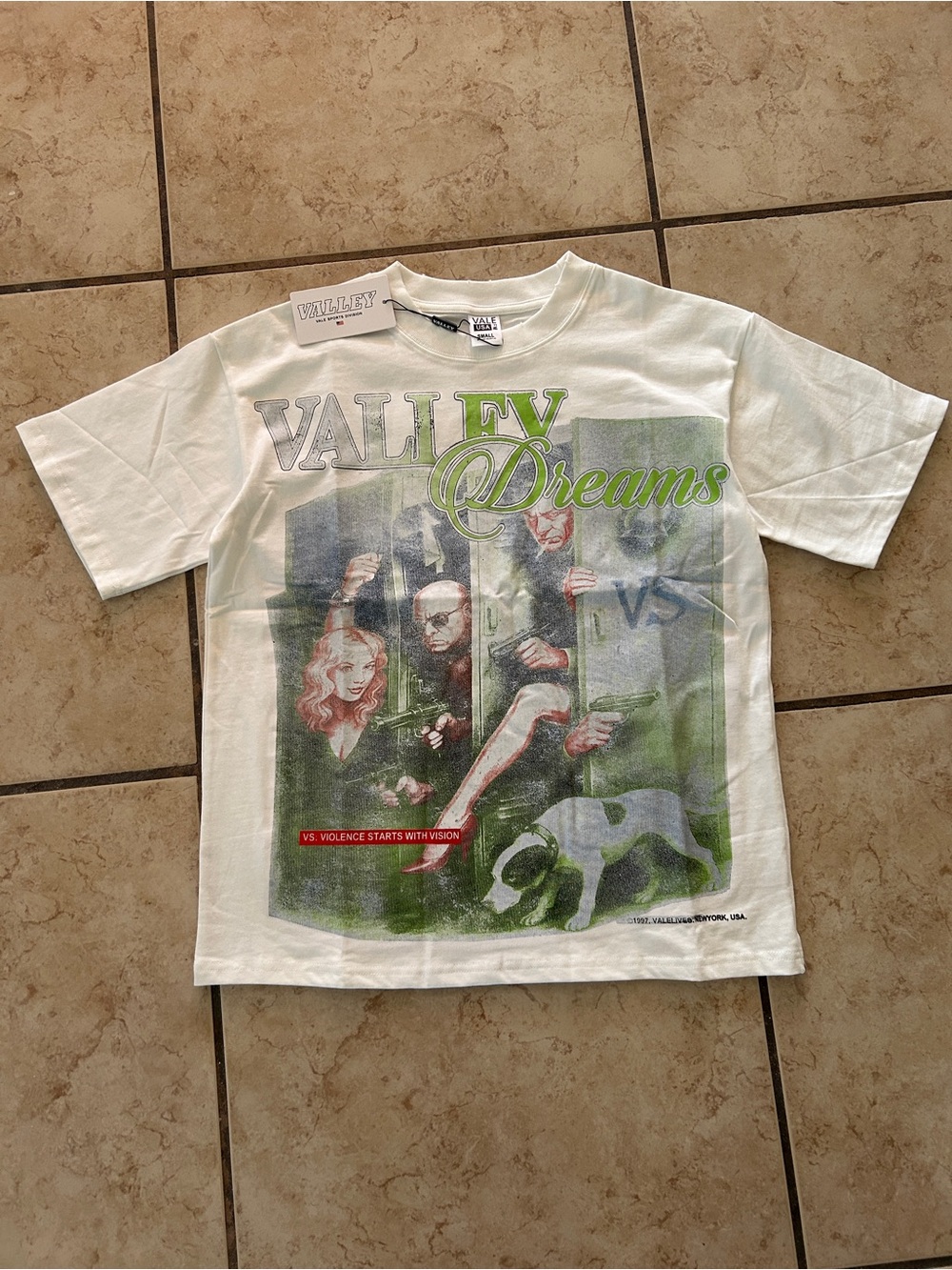Dreams Graphic Tee - White with Green Accents